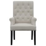 ALANA VELVET UPHOLSTERED DINING ARM CHAIR SAND - Image 3