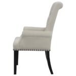 ALANA VELVET UPHOLSTERED DINING ARM CHAIR SAND - Image 5