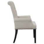 ALANA VELVET UPHOLSTERED DINING ARM CHAIR SAND - Image 8