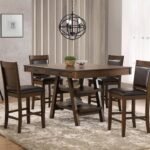 DEWEY 5-PIECE RECTANGULAR DINING TABLE SET WALNUT