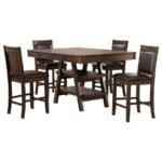 DEWEY 5-PIECE RECTANGULAR DINING TABLE SET WALNUT - Image 2