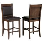 DEWEY UPHOLSTERED COUNTER CHAIR WALNUT (SET OF 2)