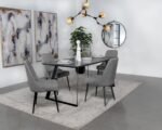 SMITH 5-PIECE RECTANGULAR CERAMIC TOP DINING TABLE SET BLACK
