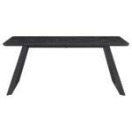 SMITH 5-PIECE RECTANGULAR CERAMIC TOP DINING TABLE SET BLACK - Image 4