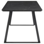 SMITH 5-PIECE RECTANGULAR CERAMIC TOP DINING TABLE SET BLACK - Image 5