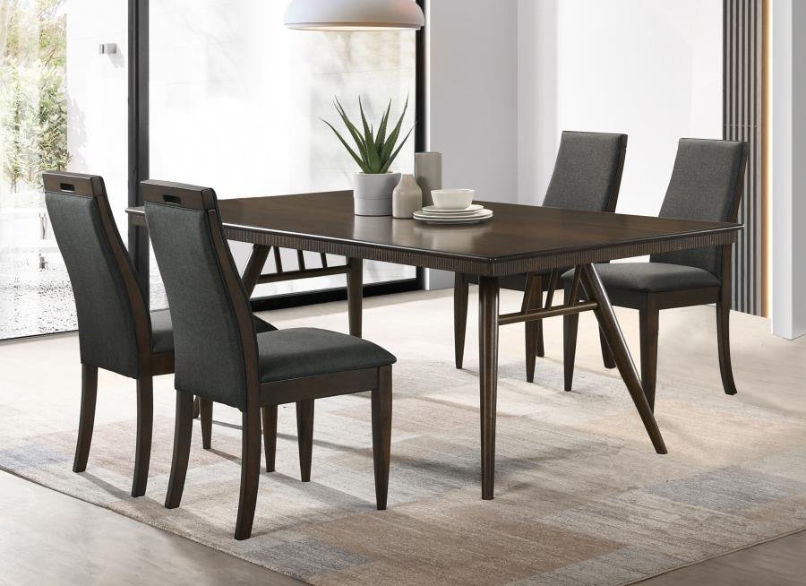 115271-S5_01x900.jpg WES 5-PIECE RECTANGULAR DINING TABLE SET DARK WALNUT - Image 1