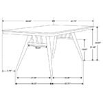 WES 5-PIECE RECTANGULAR DINING TABLE SET DARK WALNUT - Image 10