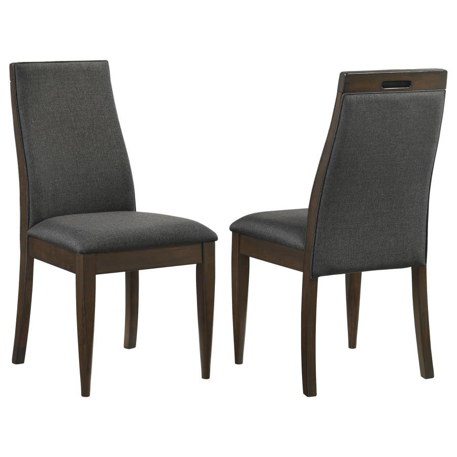 115272_001x900.jpg WES UPHOLSTERED DINING SIDE CHAIR DARK WALNUT (SET OF 2) - Image 1