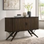 WES 2-DOOR SIDEBOARD BUFFET STORAGE CABINET DARK WALNUT - Image 2
