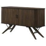 WES 2-DOOR SIDEBOARD BUFFET STORAGE CABINET DARK WALNUT - Image 5
