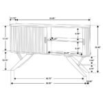 WES 2-DOOR SIDEBOARD BUFFET STORAGE CABINET DARK WALNUT - Image 9