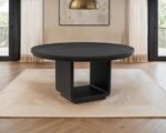 LEANDRO 60-INCH ROUND DINING TABLE BURNISHED BLACK - Image 2