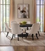 LEANDRO 60-INCH ROUND DINING TABLE BURNISHED BLACK - Image 8