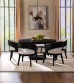 LEANDRO 60-INCH ROUND DINING TABLE BURNISHED BLACK - Image 9
