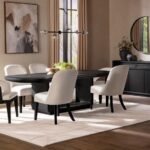 LEANDRO 7-PIECE RECTANGULAR DINING TABLE SET BURNISHED BLACK