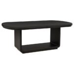 LEANDRO 78-INCH EXTENSION DINING ROOM TABLE BURNISHED BLACK - Image 3