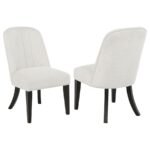 LEANDRO UPHOLSTERED DINING SIDE CHAIR CREAM (SET OF 2)