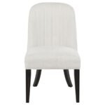 LEANDRO UPHOLSTERED DINING SIDE CHAIR CREAM (SET OF 2) - Image 4
