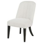 LEANDRO UPHOLSTERED DINING SIDE CHAIR CREAM (SET OF 2) - Image 5