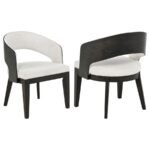 LEANDRO UPHOLSTERED DINING ARM CHAIR CREAM (SET OF 2)