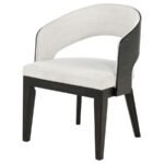 LEANDRO UPHOLSTERED DINING ARM CHAIR CREAM (SET OF 2) - Image 5