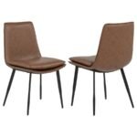 ORTEGA UPHOLSTERED DINING SIDE CHAIR COFFEE (SET OF 2)
