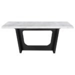 SHERRY 7-PIECE RECTANGULAR MARBLE TOP DINING TABLE SET GREY - Image 4