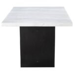 SHERRY 7-PIECE RECTANGULAR MARBLE TOP DINING TABLE SET GREY - Image 5