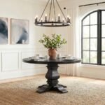 FLORENCE ROUND 60-INCH PEDESTAL BASE DINING TABLE BLACK - Image 2