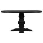FLORENCE ROUND 60-INCH PEDESTAL BASE DINING TABLE BLACK - Image 3