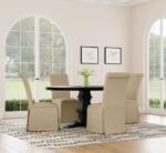 FLORENCE ROUND 60-INCH PEDESTAL BASE DINING TABLE BLACK - Image 7