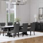 FLORENCE 7-PIECE 126-INCH EXTENSION DINING TABLE SET GREY