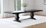 FLORENCE 126-INCH EXTENSION DINING TABLE DISTRESSED BLACK - Image 2