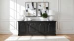 FLORENCE 4-DOOR DINING SIDEBOARD BUFFET DISTRESSED BLACK - Image 2