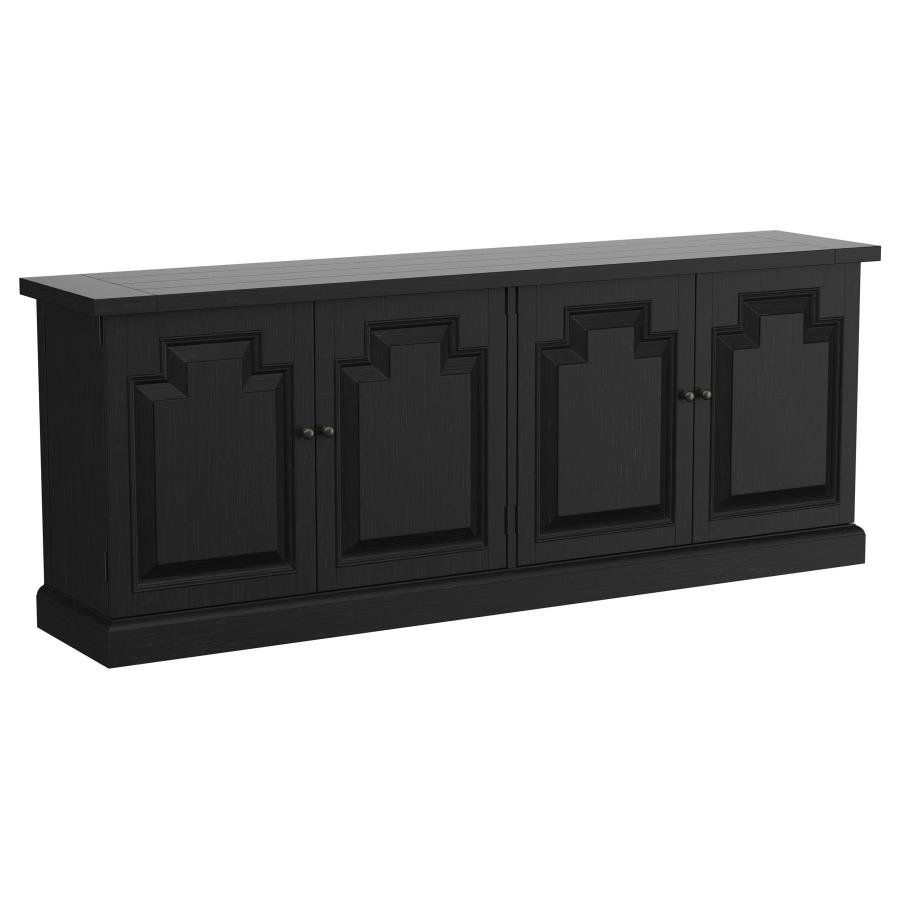 115535_02x900.jpg FLORENCE 4-DOOR DINING SIDEBOARD BUFFET DISTRESSED BLACK - Image 1