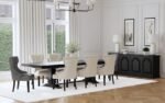 FLORENCE 4-DOOR DINING SIDEBOARD BUFFET DISTRESSED BLACK - Image 13