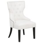 BANEY FABRIC UPHOLSTERED DINING SIDE CHAIR BEIGE AND BLACK