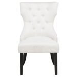 BANEY FABRIC UPHOLSTERED DINING SIDE CHAIR BEIGE AND BLACK - Image 3