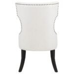 BANEY FABRIC UPHOLSTERED DINING SIDE CHAIR BEIGE AND BLACK - Image 7