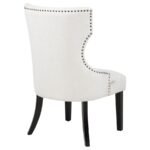 BANEY FABRIC UPHOLSTERED DINING SIDE CHAIR BEIGE AND BLACK - Image 8