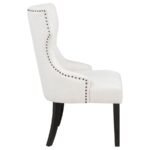 BANEY FABRIC UPHOLSTERED DINING SIDE CHAIR BEIGE AND BLACK - Image 9