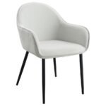 EMMA FABRIC UPHOLSTERED DINING ARM CHAIR FOG GREY (SET OF 2) - Image 3