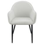 EMMA FABRIC UPHOLSTERED DINING ARM CHAIR FOG GREY (SET OF 2) - Image 4