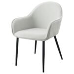 EMMA FABRIC UPHOLSTERED DINING ARM CHAIR FOG GREY (SET OF 2) - Image 5