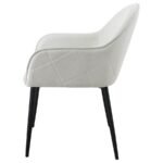 EMMA FABRIC UPHOLSTERED DINING ARM CHAIR FOG GREY (SET OF 2) - Image 6