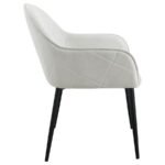 EMMA FABRIC UPHOLSTERED DINING ARM CHAIR FOG GREY (SET OF 2) - Image 9