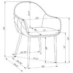 EMMA FABRIC UPHOLSTERED DINING ARM CHAIR FOG GREY (SET OF 2) - Image 13