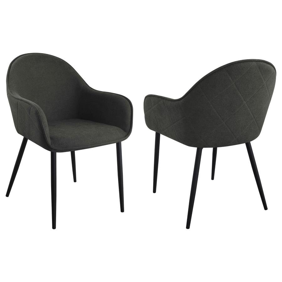 115593_001x900.jpg EMMA FABRIC UPHOLSTERED DINING ARM CHAIR CHARCOAL (SET OF 2) - Image 1