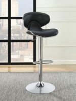 EDENTON UPHOLSTERED ADJUSTABLE BAR STOOL BLACK (SET OF 2) - Image 2