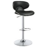 EDENTON UPHOLSTERED ADJUSTABLE BAR STOOL BLACK (SET OF 2) - Image 3